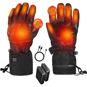 Zicencrete Heated Gloves for Men Women 12000mAh Rechargeable Battery Touchscreen Waterproof Motorcycle Skiing Hunting Up to 10H Electric Heating Gloves for Outdoor in Saudi Arabia
