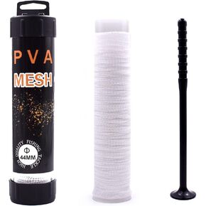 5M/10M PVA Mesh Kit Carp Fishing Mesh Accessory Tools with Funnel and Plunger for Boilie Bait Rig,Size 25mm,37mm,44mm Available