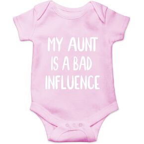 CBTwear My Aunt Is A Bad Influence - Funny Auntie Gift - Cute Infant One-Piece Baby Bodysuit in Kuwait