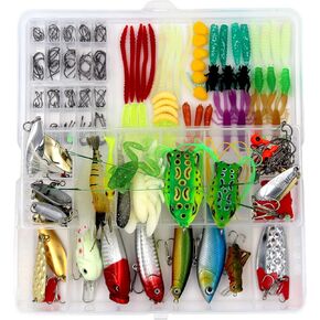 Freshwater Fishing Lures Kit for Bass, Trout, Including Crankbaits, Soft Plastic Worms, Topwater Frog Lures, Saltwater Fishing Tackle Gear Equipment with Free Tackle Box (234pcs) in Saudi Arabia