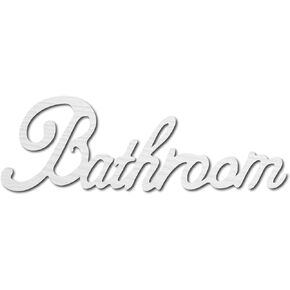 CREATCABIN Bathroom Wood Sign Cutout Wall Decor Art Laser Cut Unfinished Letters Sun Word Decorative DIY for Home Apartment Bathroom Front Door Farmhouse Porch Decoration 11.81 x 3.9 Inch(White)