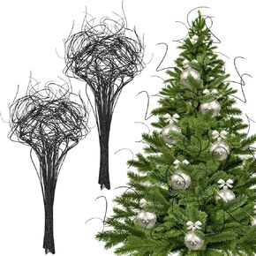 Syhood 60 Stem Christmas Curly Branch Xmas Glitter Branch Vase Filler Branch Ting Ting Branch Glitter Decoration for Christmas Decor, Wedding, Holiday and Home (Red) in Kuwait
