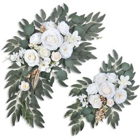 Wedding Flower Swag Set (Pack of 2) for Wedding Ceremony Welcome Signs and Reception Backdrop Decoration (Blue) in Saudi Arabia