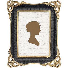 إطار صورة أسود عتيق مقاس 5x7 بوصة من AELS، إطارات صور عتيقة أنيقة مع واجهة زجاجية، عرض للصور، تعليق على الحائط على سطح الطاولة، ديكور منزلي، زاوية مجوفة باروكية in Kuwait