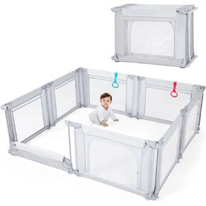Doradotey Baby Playpen, Shape &Size Adjustable Large Baby Playard for Babies and Toddlers, Foldable Playpen Baby Fence Indoors Play Center Yards, Breathable Mesh Anti-Fall Play Pen 79x71, Black in Saudi Arabia