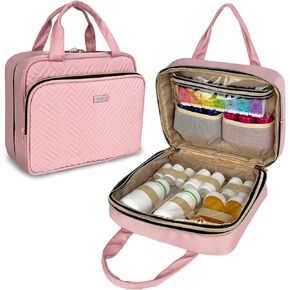 منظم زجاجات حبوب الدواء للسفر من CHELVVG، منظم وتخزين الأدوية، حقيبة طبية منزلية للحبوب والوصفات الطبية والفيتامينات وزيت السمك، أفضل هدية لعيد الميلاد ورأس السنة الجديدة (كبير، أسود) in Kuwait