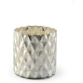 Serene Spaces Living Silver Diamond Mercury Cylinder ، المقاس: 12.7 سم قطر × 12.7 سم ارتفاع in Kuwait
