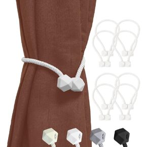 Fidesuka 8 Pack Curtain Tiebacks Magnetic, Decorative Drape Curtain Holders European Style Holdbacks with Upgraded Magnet for Home&Office Window Draperies(White) in Saudi Arabia