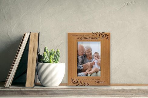 Side by Side or Miles Apart A Grandparent is Always Close to the Heart, Engraved Natural Wood Photo Frame Fits 4x6 Horizontal Portrait for Grandparents, Grandparent's Day, Grandma Gift, Grandpa Gift in Saudi Arabia