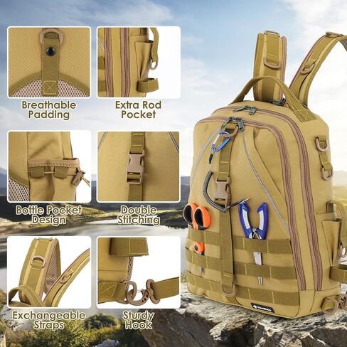 حقيبة ظهر لصيد الأسماك من تومشو، حقيبة تخزين خفيفة الوزن مقاومة للماء لصيد الأسماك in Kuwait