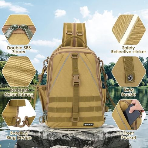 حقيبة ظهر لصيد الأسماك من تومشو، حقيبة تخزين خفيفة الوزن مقاومة للماء لصيد الأسماك in Kuwait