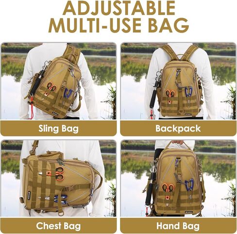 حقيبة ظهر لصيد الأسماك من تومشو، حقيبة تخزين خفيفة الوزن مقاومة للماء لصيد الأسماك in Kuwait