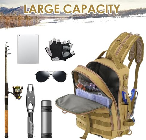 حقيبة ظهر لصيد الأسماك من تومشو، حقيبة تخزين خفيفة الوزن مقاومة للماء لصيد الأسماك in Kuwait