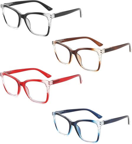 IVNUOYI 4 Pack Reading Glasses for Women Men,Blue Light Blocking Readers,Butterfly Frame Eyeglasses with Spring Hinges +1.75 in Kuwait