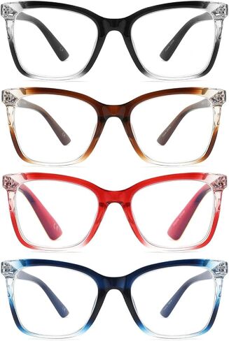 IVNUOYI 4 Pack Reading Glasses for Women Men,Blue Light Blocking Readers,Butterfly Frame Eyeglasses with Spring Hinges +1.75 in Kuwait