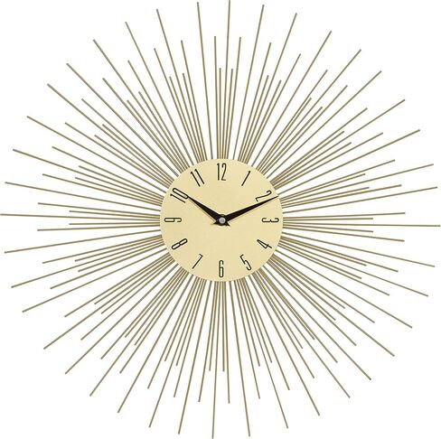 Deco 79 Metal Starburst Wall Clock, 19" x 1" x 19", Gold in Saudi Arabia