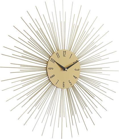 Deco 79 Metal Starburst Wall Clock, 19" x 1" x 19", Gold in Saudi Arabia