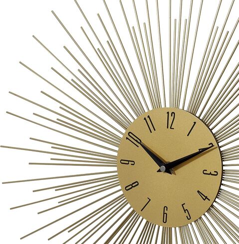 Deco 79 Metal Starburst Wall Clock, 19" x 1" x 19", Gold in Saudi Arabia