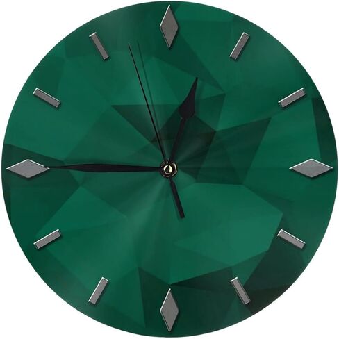 Kuroseha Geometrics - ساعة حائط فضية رمادية اللون - 10 بوصة ساعات حائط صامتة غير موقوتة - ديكور ريفي ريفي عتيق لغرفة المعيشة والمطبخ والمنزل والحمام وغرفة النوم in Kuwait