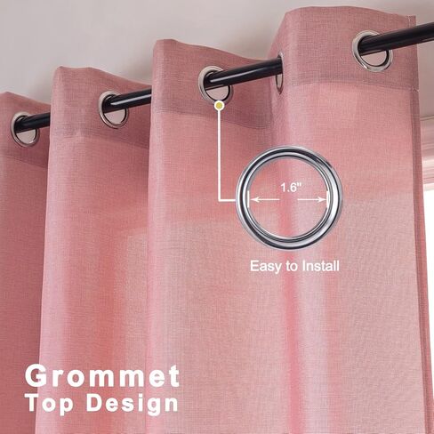 مجموعة توني ستائر من الكتان الصناعي الطبيعي، ستائر زرقاء سماوية بطول 96 بوصة صلبة شبه غرفة نوم ستائر/ألواح بحلقة علوية (34 × 95 بوصة، أزرق فاتح، لوحتان) in Kuwait