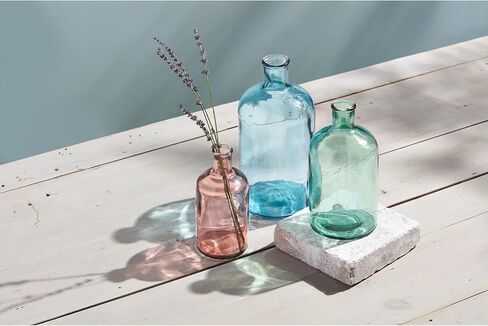 مزهرية ذات عنق الزجاجة من Mud Pie، باللون الأزرق، بقطر 11 1/4 بوصة × 5 بوصة in Kuwait