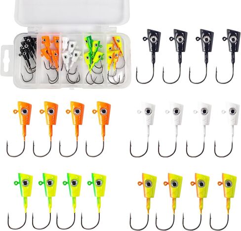 رؤوس سهام Eupheng Shad Crappie Jigs، ZINC-TECH Shad Shape Underspin Jig Heads 1/32oz 1/16oz 1/8oz 1/4oz لـ Crappie Bass Panfish Trout Perch Walleye in Saudi Arabia
