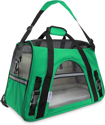 باوز اند بالز حامل حيوانات اليفة معتمد من شركات الطيران - حوامل ناعمة الجوانب للقطط والكلاب الصغيرة والمتوسطة للسفر على متن الطائرة مع سرير مسند من الصوف للقطط الصغيرة والجراء والكلاب التاكسي in Kuwait