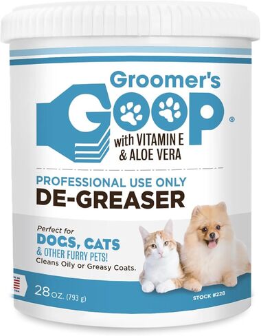 Groomer's GOOP Pet De-Greaser with Vitamin E and Aloe Vera - Degreaser Cream for Dogs, Puppy, Cat, and Kitten - Oil and Stain Remover for Pets Fur and Coat - 28oz in Kuwait