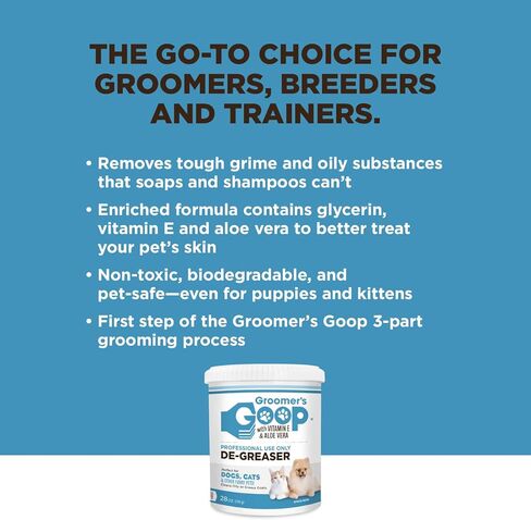 Groomer's GOOP Pet De-Greaser with Vitamin E and Aloe Vera - Degreaser Cream for Dogs, Puppy, Cat, and Kitten - Oil and Stain Remover for Pets Fur and Coat - 28oz in Kuwait