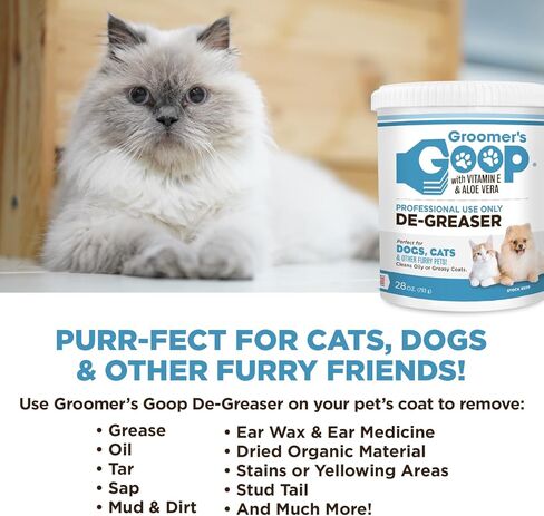Groomer's GOOP Pet De-Greaser with Vitamin E and Aloe Vera - Degreaser Cream for Dogs, Puppy, Cat, and Kitten - Oil and Stain Remover for Pets Fur and Coat - 28oz in Kuwait