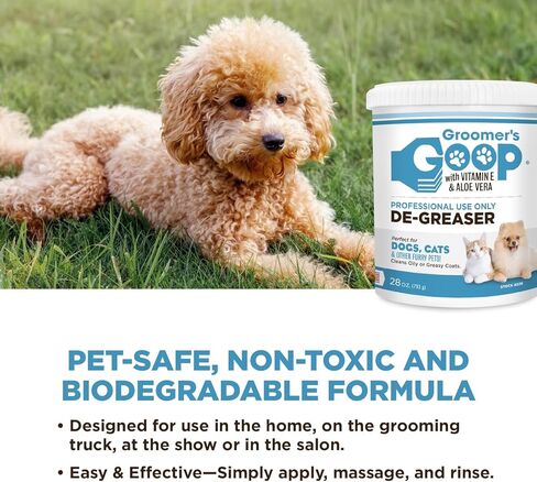 Groomer's GOOP Pet De-Greaser with Vitamin E and Aloe Vera - Degreaser Cream for Dogs, Puppy, Cat, and Kitten - Oil and Stain Remover for Pets Fur and Coat - 28oz in Kuwait