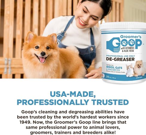 Groomer's GOOP Pet De-Greaser with Vitamin E and Aloe Vera - Degreaser Cream for Dogs, Puppy, Cat, and Kitten - Oil and Stain Remover for Pets Fur and Coat - 28oz in Kuwait