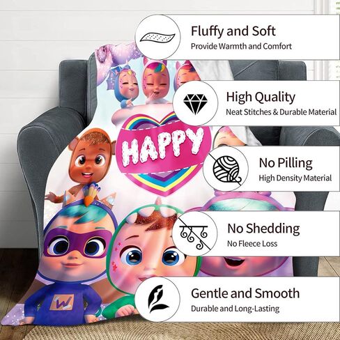 Cry Babies Magic Tears Fleece Throw Blanket for Couch and Bed Cry Baby Super Soft Blankets for Sofa Crying Baby Plush Fuzzy Lightweight Throws Blanket Suitable for Summer Size 59''X51'' in Kuwait