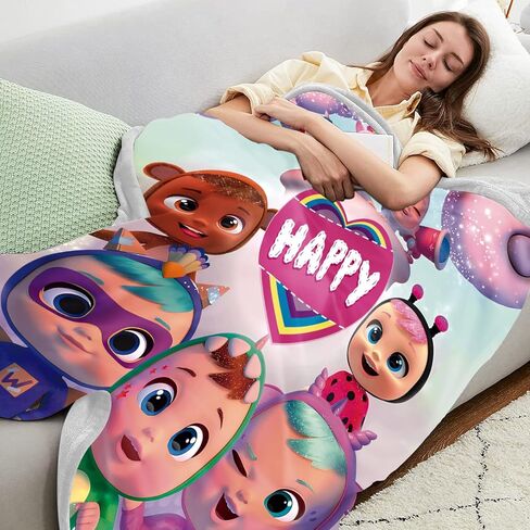Cry Babies Magic Tears Fleece Throw Blanket for Couch and Bed Cry Baby Super Soft Blankets for Sofa Crying Baby Plush Fuzzy Lightweight Throws Blanket Suitable for Summer Size 59''X51'' in Kuwait