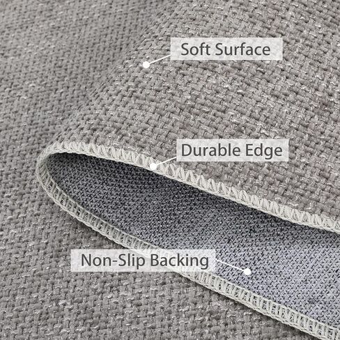 Hallway Runner Rug Modern Solid Textured Runner Rug Entryway Rug, Washable Stain Resistant Non-Slip Contemporary Bedroom Rug Runner Entrance Carpet for Laundry Kitchen, Cream, 2' x 6' in Kuwait