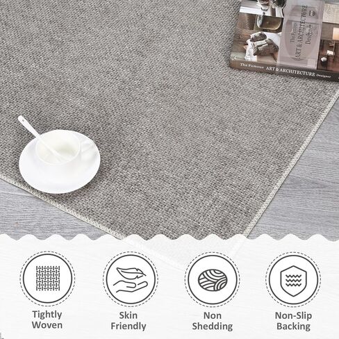 Hallway Runner Rug Modern Solid Textured Runner Rug Entryway Rug, Washable Stain Resistant Non-Slip Contemporary Bedroom Rug Runner Entrance Carpet for Laundry Kitchen, Cream, 2' x 6' in Kuwait