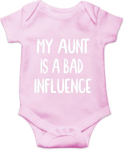 CBTwear My Aunt Is A Bad Influence - Funny Auntie Gift - Cute Infant One-Piece Baby Bodysuit in Kuwait