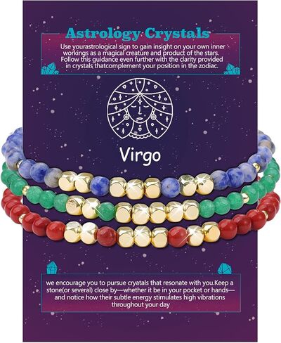 Nifsun Zodiac Bracelet for Women Girls Crystal and Healing Protection Stone beads Anxiety Chakra Yoga Meditation Beginners Reiki Supplies Astrology Gifts Jewelry in Saudi Arabia