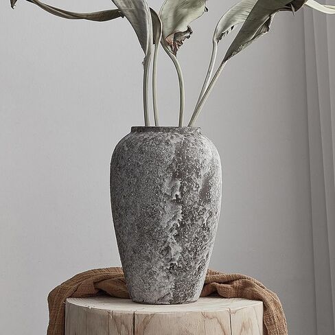 AWNR Terracotta Vase Farmhouse Decor: Ceramic Clay Vase Pottery Vase Vintage Vases for Flowers Rustic Home Decor for Living Room Mantel Bedroom Kitchen Dinning Table Centerpieces Art Collectibles in Kuwait