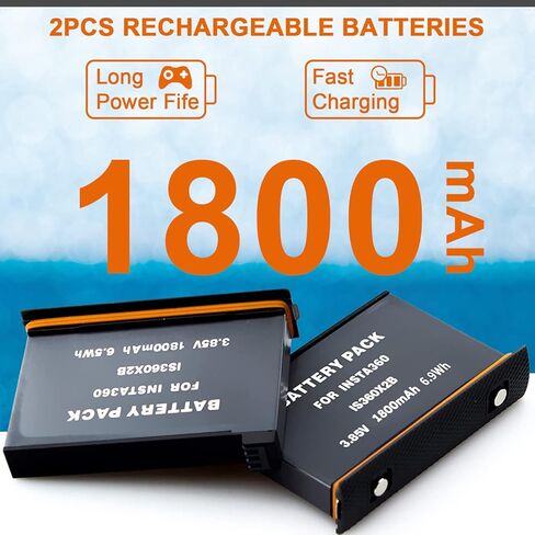 عبوتان من بطاريات بديلة Insta360 ONE X2 وشاحن USB سريع ثلاثي القنوات متوافق مع كاميرا Insta360 ONE X2 360 (البطارية غير مقاومة للماء) in Kuwait