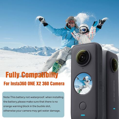 عبوتان من بطاريات بديلة Insta360 ONE X2 وشاحن USB سريع ثلاثي القنوات متوافق مع كاميرا Insta360 ONE X2 360 (البطارية غير مقاومة للماء) in Kuwait