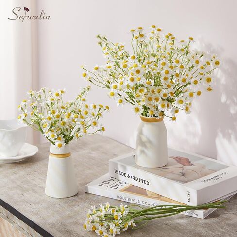 Serwalin Artificial Daisy Flowers Small Daisy Flowers Bouquet 12Pcs, Arrangements for Wedding, Vase Centerpiece Table Decorations, DIY Home Party(not Include vase) in Saudi Arabia