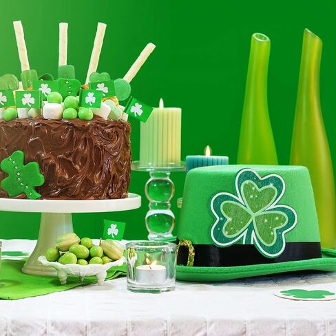24 Pcs St Patricks Day Decorations Shamrocks Wooden Ornaments Wooden Shamrocks Clover Ornament Shamrock Wooden Cutouts Hanging Ornament with Rope for St Patrick's Day Tree Table Decor (Cool Style) in Saudi Arabia