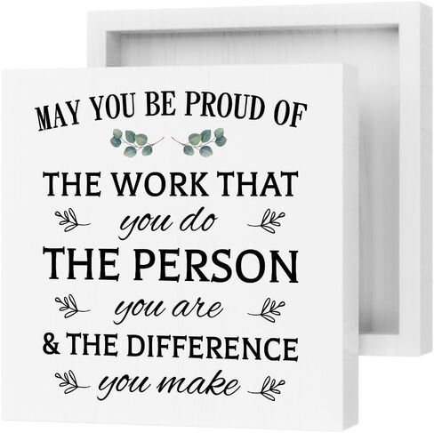 قد تكون فخوراً بلوحة كتلة لافتة صندوق خشبي للعمل، لافتة صندوق خشبي للموظفين، لافتة رف مكتب منزلي 5 × 5 بوصات in Kuwait