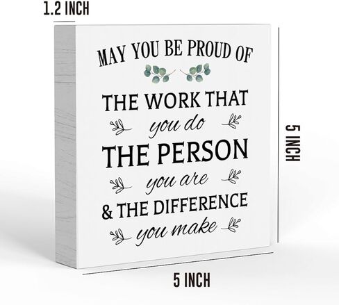 قد تكون فخوراً بلوحة كتلة لافتة صندوق خشبي للعمل، لافتة صندوق خشبي للموظفين، لافتة رف مكتب منزلي 5 × 5 بوصات in Kuwait
