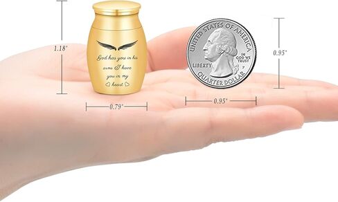 AIWENXI Small Urns Cremation Keepsakes for Ashes Super Mini Cremation Urns for Human or Pet Ashes Urns Stainless Steel Memorial Ashes Holder-2 Sets(Black+Gold) in Saudi Arabia