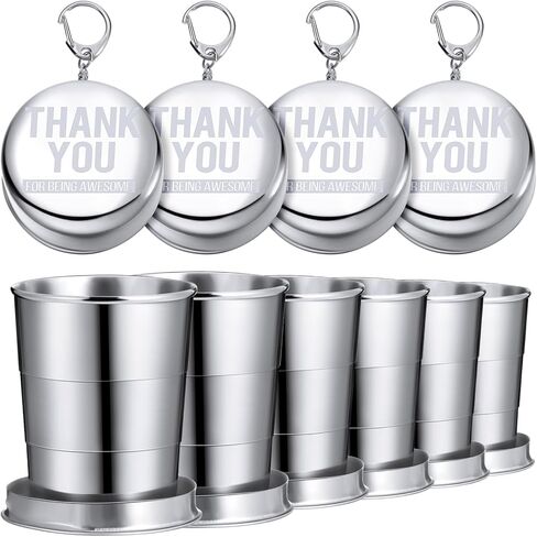 Mifoci 10 Pcs Appreciation Gifts Collapsible Metal Cups 5 oz Folding Travel Cups for Men Women Employee Coworker Team Thank You Party Favors Portable Camping Supplies(Being Awesome) in Saudi Arabia