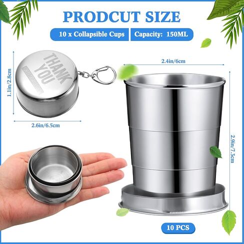 Mifoci 10 Pcs Appreciation Gifts Collapsible Metal Cups 5 oz Folding Travel Cups for Men Women Employee Coworker Team Thank You Party Favors Portable Camping Supplies(Being Awesome) in Saudi Arabia