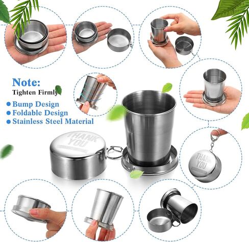 Mifoci 10 Pcs Appreciation Gifts Collapsible Metal Cups 5 oz Folding Travel Cups for Men Women Employee Coworker Team Thank You Party Favors Portable Camping Supplies(Being Awesome) in Saudi Arabia