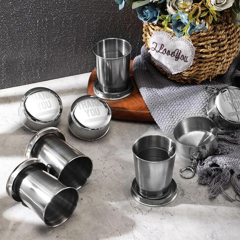 Mifoci 10 Pcs Appreciation Gifts Collapsible Metal Cups 5 oz Folding Travel Cups for Men Women Employee Coworker Team Thank You Party Favors Portable Camping Supplies(Being Awesome) in Saudi Arabia